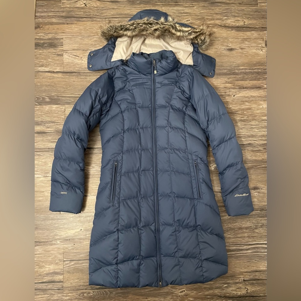 Eddie Bauer Women’s Down Puffer Coat with Faux Fur Hood